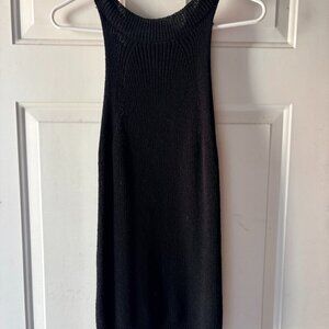 Black Knit Sleeveless Sweater Dress